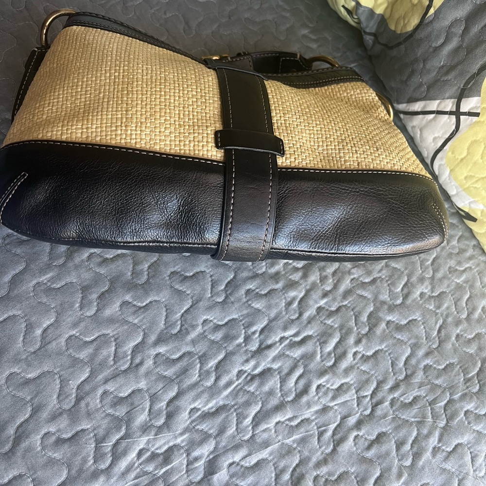Coach legacy Leather and Straw Shoulder Bag - Picture 4 of 16